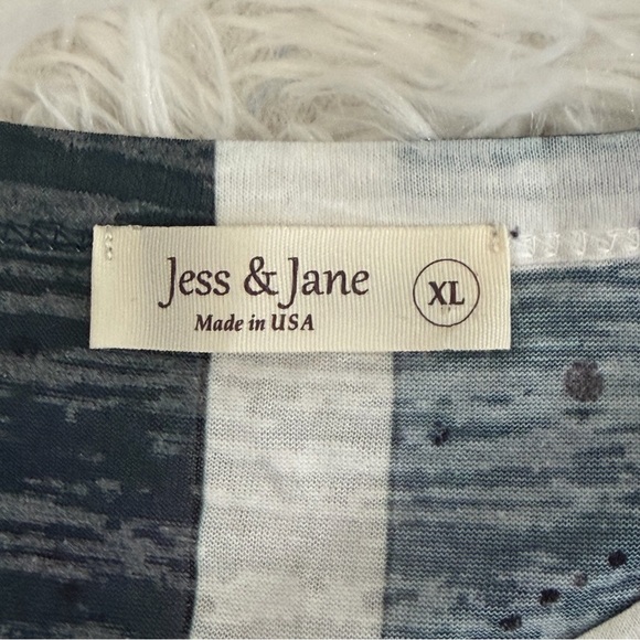 Jess & Jane Womens Abstract Print Burnout Tunic Top Size XL Art To Wear - Picture 4 of 9